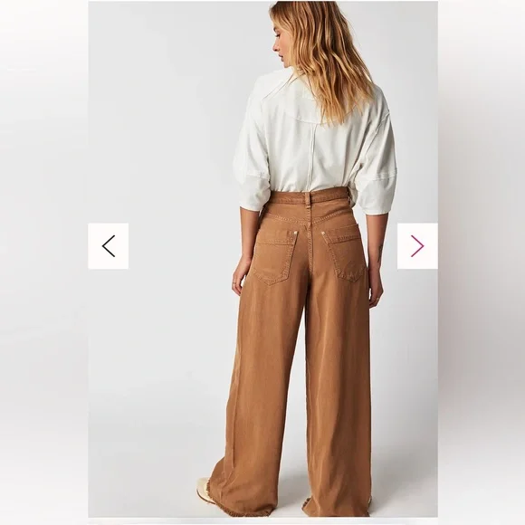 FREE PEOPLE NWT *Sold Out* Old West Slouchy Jeans Wide Leg Tumbleweed Pants - Picture 4 of 13